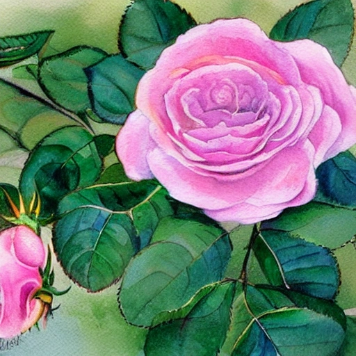 rosa marchitada hermosa , Water Color