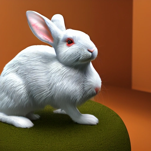 rabbit character white 2023 china new year c4d  3d 8k , Fantasy, Photo, Modern Art, 3D Render, Octane Render, 3D