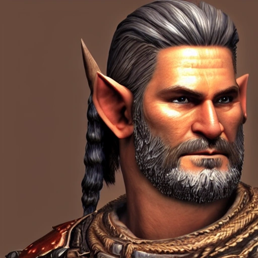 3D RPG full-body portrait of a 45-year-old Viking with greying dark hair who looks like Eric Bana, masterpiece, Ultra Detailed, Hyper-realistic, character concept art by World of Warcraft.