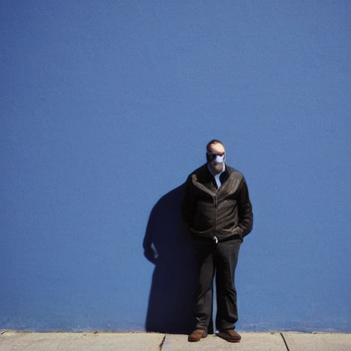 one person in the shadows on blue background, journalism, whistle-blower,  informer, informant, 2D, reputable, secret