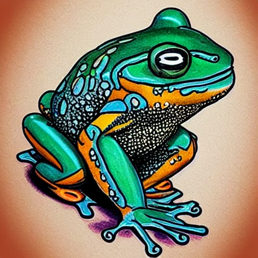  Frog,  Bitcoin tatoo
, Cartoon