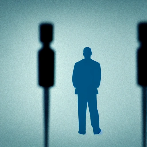 one person in the shadows on blue background, journalism, whistle-blower,  informer, informant, 2D, reputable, secret