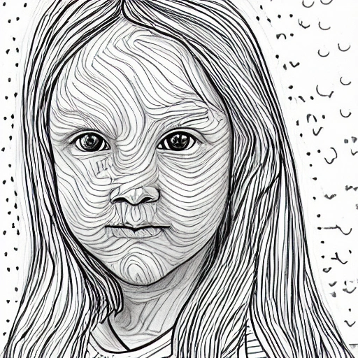 Coloring book, Pencil Sketch, face, child