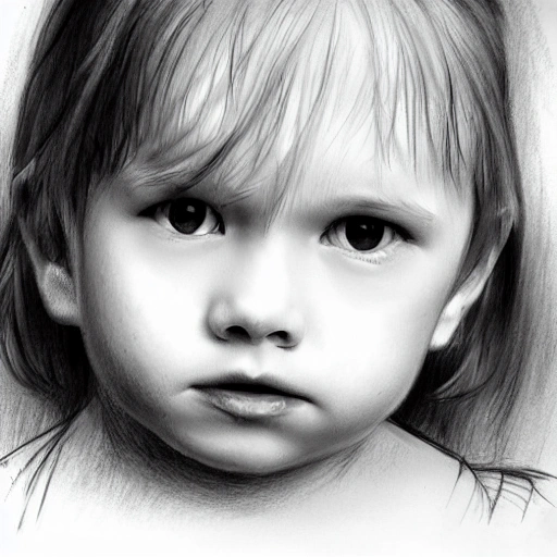 Раскраска, Pencil Sketch, face, child