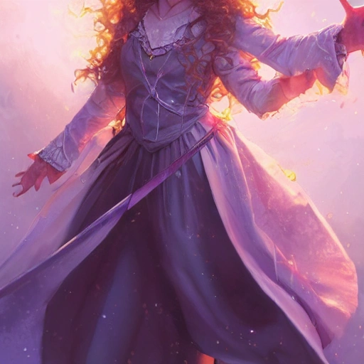 realistic portrait of a innocent young teen girl, d&d magic fantasy, dark magical school student uniform, light curly hair, casting a bright large-scale magical spell around herself, overflowing energy, highly detailed, digital painting, trending on artstation, pixiv, concept art, sharp focus, illustration, art by Ross Tran and Greg Rutkowski and Walt Disney animation