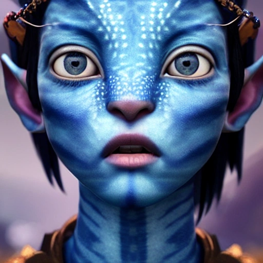 Avatar movie beautiful omataciya child with beautiful mother,blue skin,black hair, cinematic shot, intricate, photorealistic, artstation, realistic, 100 mm, photography, octane, high definition, depth of field, bokeh, 8k,full face,hyper realistic,super realistic,hyper detailed 