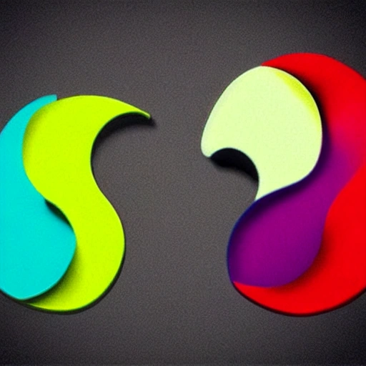 Ying Yang 3D colores neón