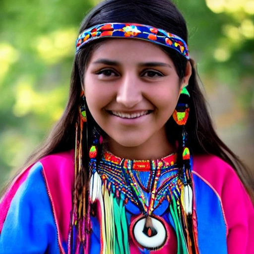 hermosa adolescente indígena muy realista 4k