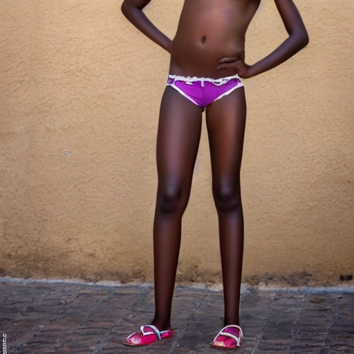 hermosa adolescente africana con ropa típica, piel bronceada, fotografía profesional muy realista 4k