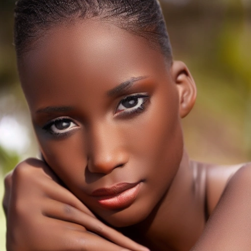 hermosa adolescente africana con ropa típica, piel bronceada, fo... -  