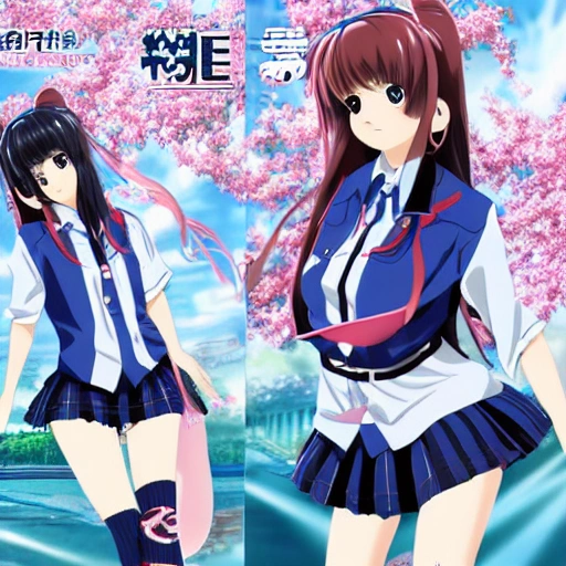 hermosa adolescente japonesa anime esbelta colegiala, muy realista 4k