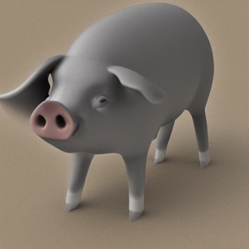 pig, 3D ,sea

