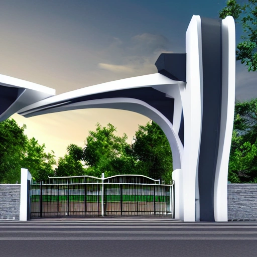 design instute of design in hydrabad enternce gate design mordern realistic render vray morning 