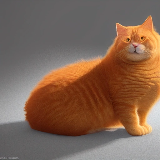 fat ginger cat, lounging in the sunlight, film grain, detailed, realistic, octane render