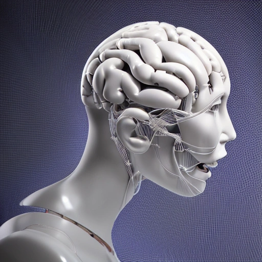 complex 3d render ultra detailed of a beautiful porcelain human brain, cyborg, man, robotic parts, 85 mm, beautiful studio soft light, rim light, vibrant details, luxurious cyberpunk, lace, hyperrealistic, cable electric wires, microchip, elegant, beautiful background, octane render, H. R. Giger style, 8k