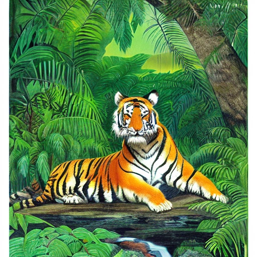 Tiger seated in a jungle