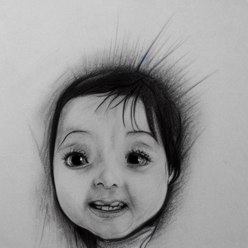 Pencil Sketch, child, 3D, Cartoon