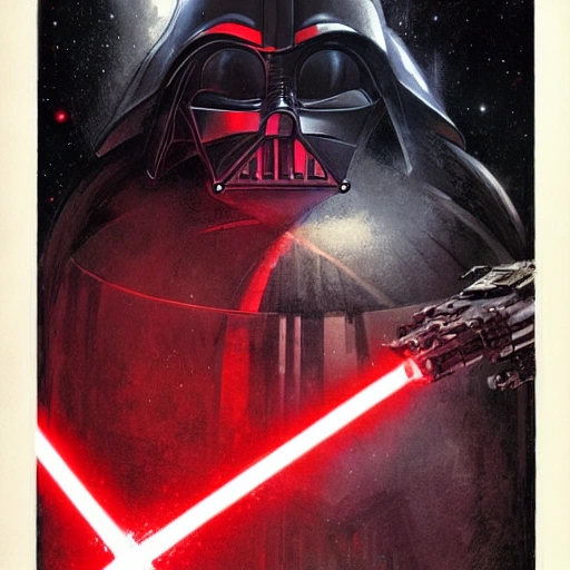 design only starwars future art designs borders lines decorations space machine, sith with red lightsaber, black, fear, threatening, dark, dangerous, muted colors. by jean - baptiste monge, no text, no logo