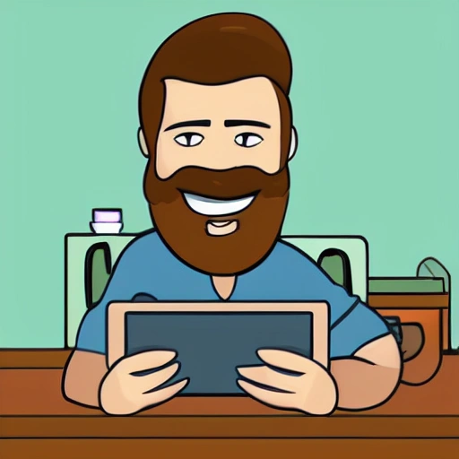 Guy whit small beard playing videogames
, Cartoon