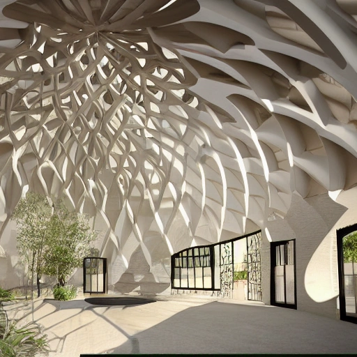 national instute of design in hydarbad mordern architecture consist of arch dome jalli work pattern volumetric biophilic design sky light light and shadow intergrated new tecnology
