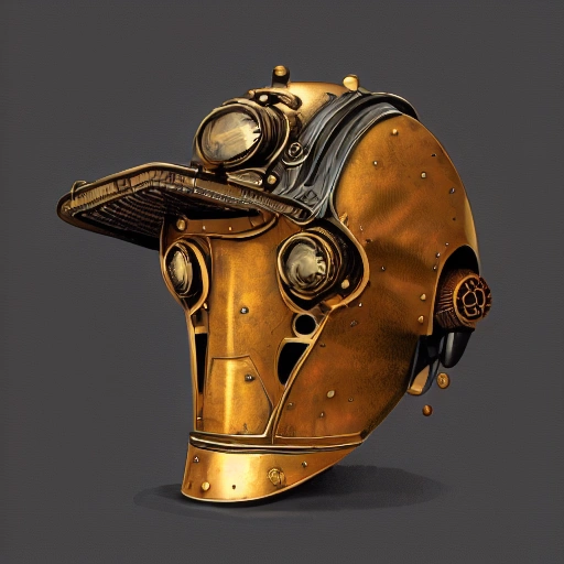 steampunk helmet fantasy art mask robot ninja stylized digital i ...