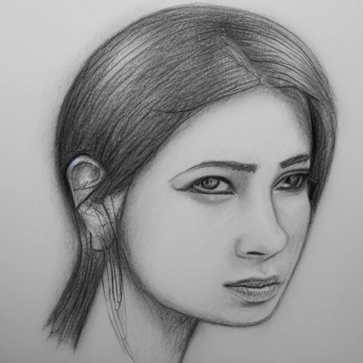 Protrait Of Women Pencil Sketch Cartoon 3d Arthub Ai