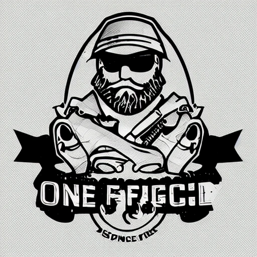 Special force,´one man, beard, sketch, logo, white background, splashes, detailed