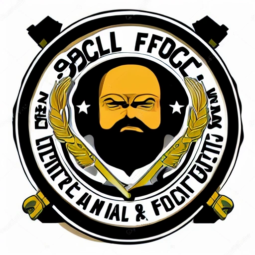 Special force, one man, beard, realistic, logo, white background, splashes, detailed, no text