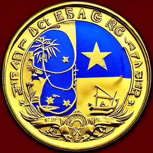 Vietnam flag coin, 3D
