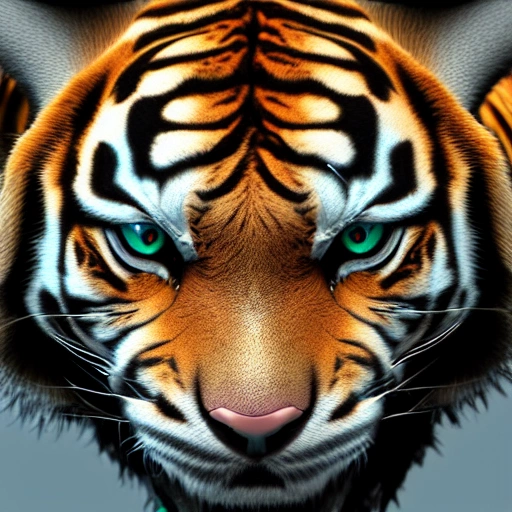 complex 3d render ultra-detailed, cyber tiger, Science Fiction, 8k