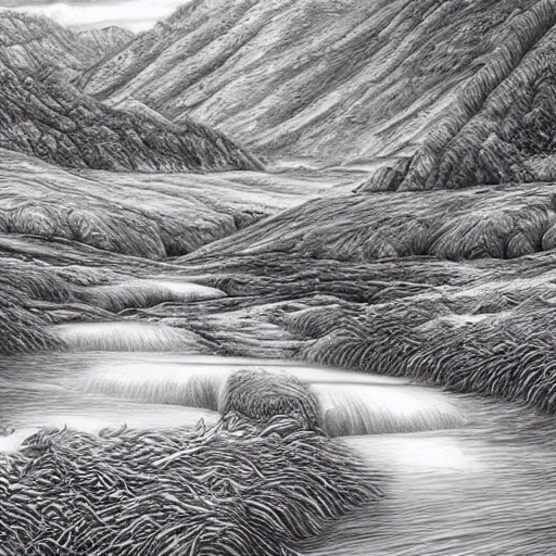 Drawing Pencil | How to Draw a Landscape with a River - YouTube