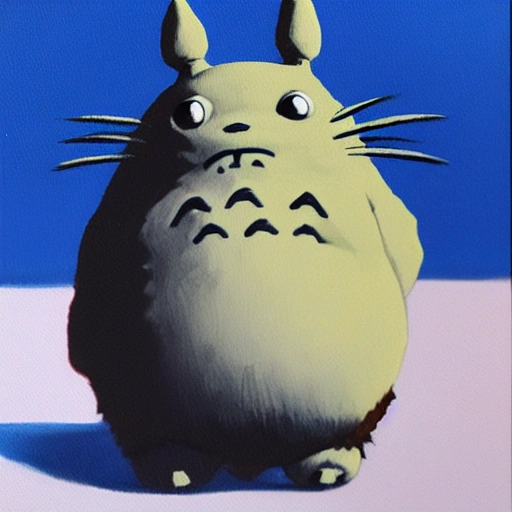 Totoro, 3D, Oil Painting