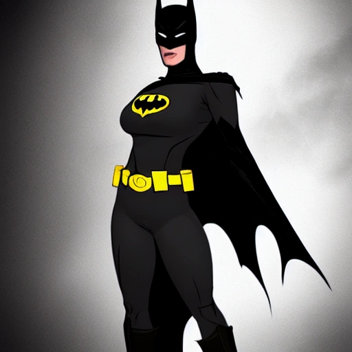 beautiful female version of batman. Full body.