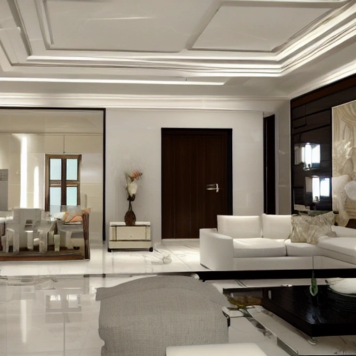 realistic villa interior modern white texture expensive luxury