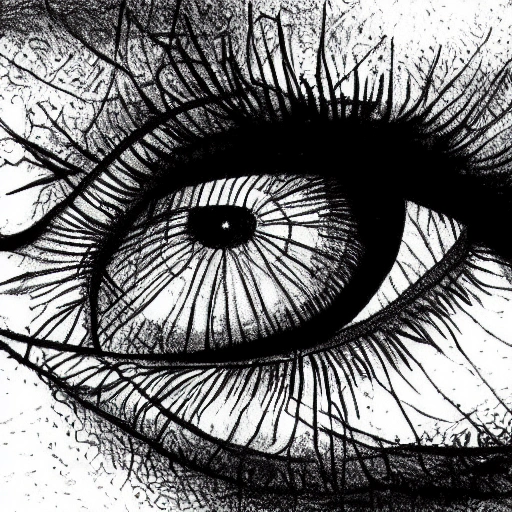 Draw intricate details of an eye