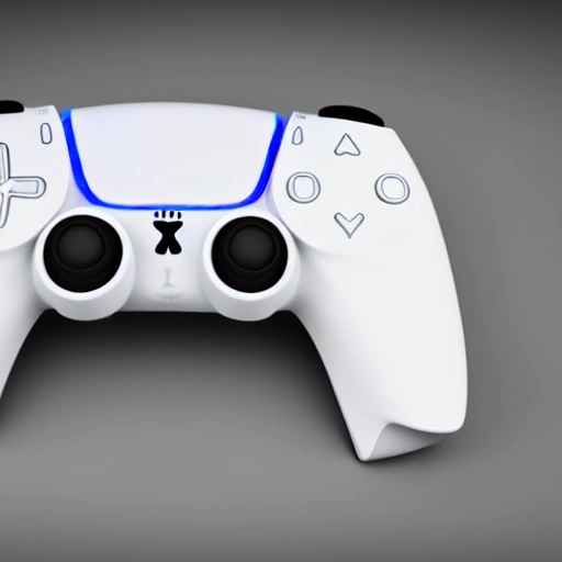 a complete PS5 game controller DualSense customized with Zelda game in a white background, , 3D Render