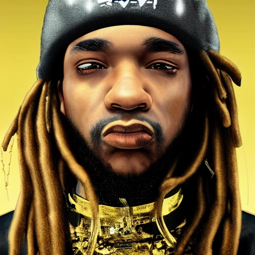 mdjrny-v4 style, very detailed, Hyper realistic, album cover, of [rapper with ski mask] portrait close up,  man, dreadlocks, gold jewelry, gold teeth, (((gangster ))), octane environment, urban landscape, ultra realistic, octane lighting, concept art, dreamy, elegant, ((intricate)), ((highly detailed)), (((depth of field))), illustration, cinematic lighting, [high octane render], detailed environment], [extremely detailed face], [perfect human face], high key lighting, highly detailed, fine detail, intricate, award - winning, fantasy, 3D, [no watermarks], Use Face Correction:10, (((professionally color graded))), 8k, art by artgerm and greg rutkowski and alphonse mucha