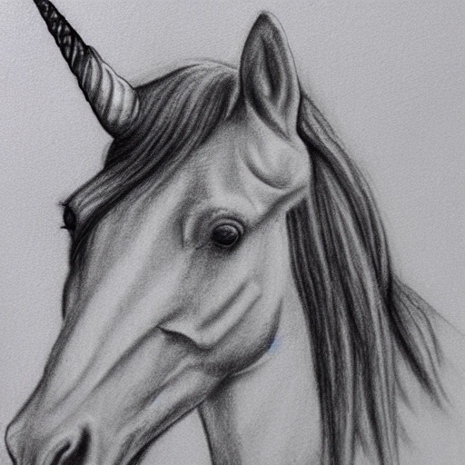 unicorn, Pencil Sketch - Arthub.ai