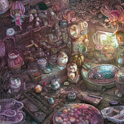 Award-winning, 4K digital painting in the style of Yoshitaka Amano. Detailed and intricate depiction of last day on earth
