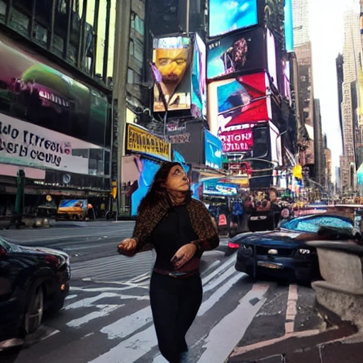 mujer de espaldas sufriendo en nueva york, Trippy