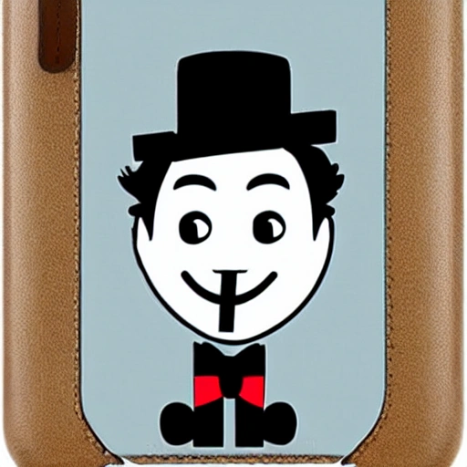 , Cartoon,charle chaplin with case, color full, bluilding, logo chanel, dior