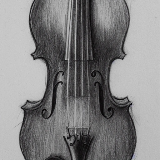 Violin Pencil Sketch Vector Images 30
