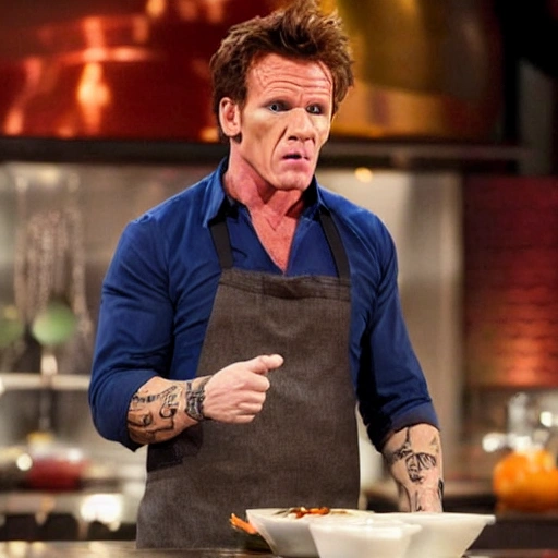 Gordan Ramsay angry with cooking contestant, , detailed, photo