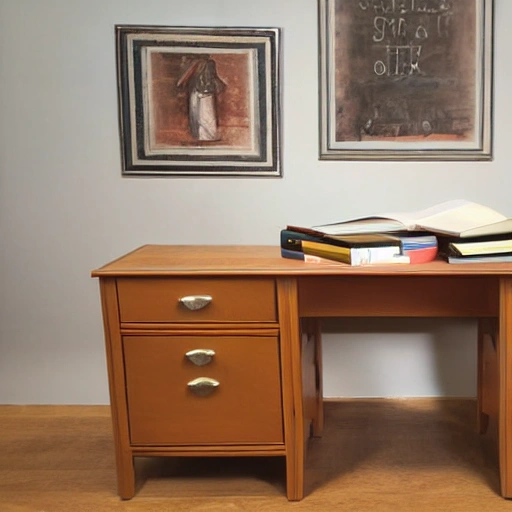 Artwork school studyroom book boy desk 