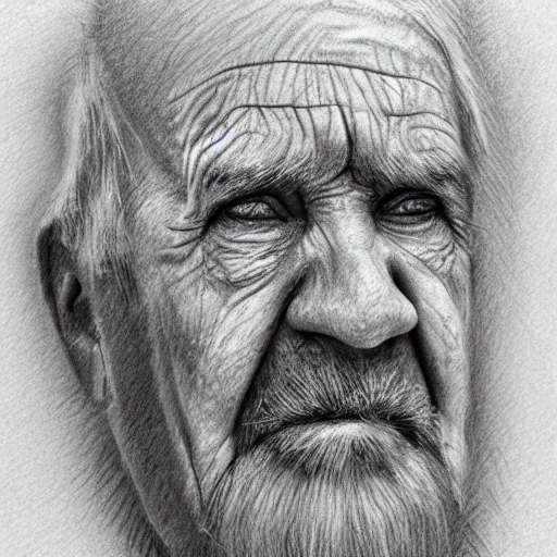 old man, Pencil Sketch