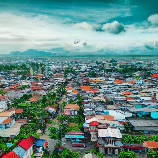 City of Banda Aceh, Bird View, Old Photo Style, Full Color, Realistic, 4K, Detail