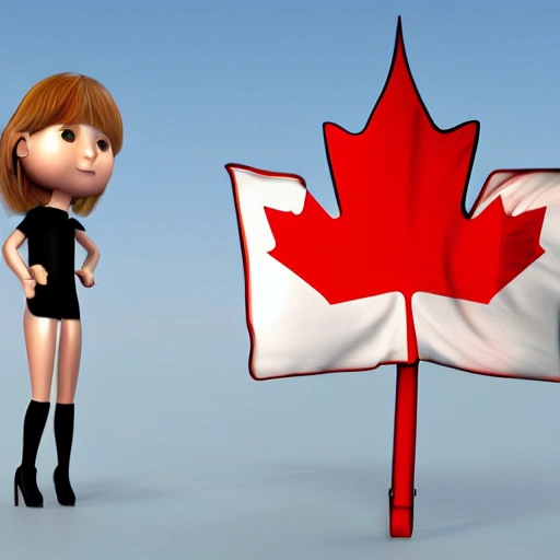 Canadian girl, Cartoon, , 3D