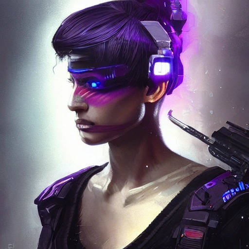 {{{a beautiful portrait of cyberpunk police woman by greg rutkowski and wlop}}}, black purple blue red color scheme, {visible hair and eyes with no headgear}, {street fashion and tactical gear}, high key lighting, detailed face, face focus, detailed ayes, digital art, highly detailed, fine detail, intricate, complex 