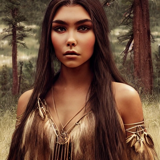 mdjrny-v4 style portrait photograph of Madison Beer as Pocahontas, young beautiful norse woman, perfect symmetrical face, transparent latex dress, (((wild west))) environment, Utah landscape, ultra realistic, concept art, elegant, ((intricate)), ((highly detailed)), depth of field, ((professionally color graded)), 8k, art by artgerm and greg rutkowski and alphonse mucha, 3D