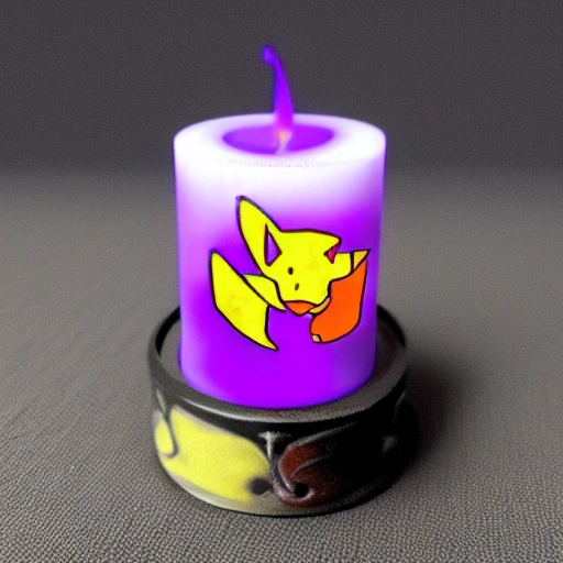 Dark and Psychic Type Pokemon Inspired by a Candle, Cartoon, 3D